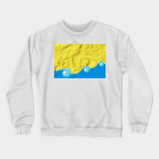 Abstract Sand and Waves Beach Background Crewneck Sweatshirt